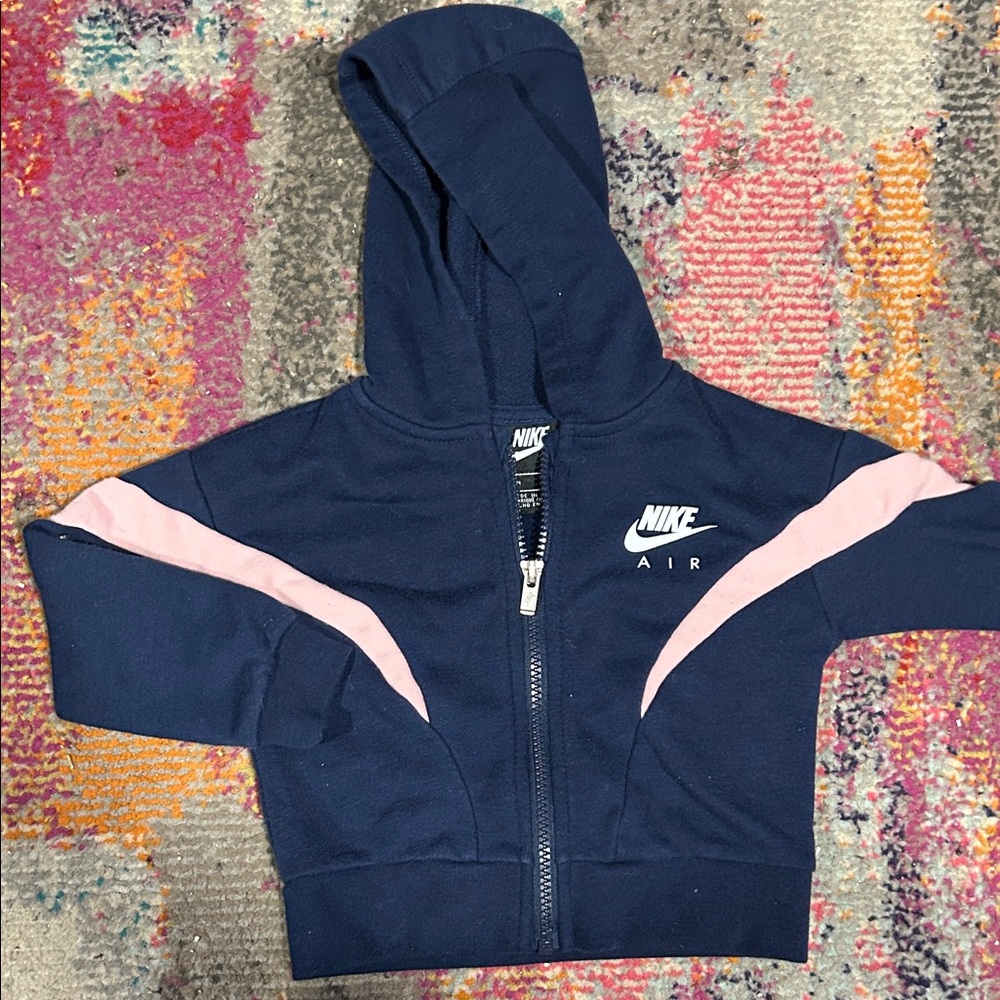 Nike Kids Hoodie in Navy and Light Pink